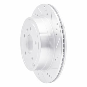 Chevrolet Captiva Brake Rotor (1) - Rear Right - R1 Concepts - Drilled & Slotted - Silver - `07-`15